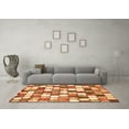 thumbnail image 3 of Ahgly Company Indoor Round Abstract Orange Modern Area Rugs, 7' Round, 3 of 4