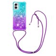 thumbnail image 1 of Funda para Motorola MOTO G Play 4G 2024 Brillantina Líquida Divertida Reluciente y con Cristales en Movimiento Cuerpo Cruzado con Cordón Ajustable, 1 of 5