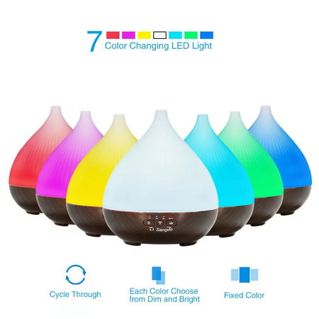 300ml Essential Aromatherapy Oil Diffuser, Works with Amazon Alexa, Smart-phone App Control, Compatible with Android and IOS, Cool Mist Aroma Humidifier with 7 Colored LED (Best Air Quality App Ios)