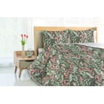 thumbnail image 3 of Ambesonne Jungle Leaves Down Alternative Quilt Comforter, Tropical Forest Leaf, Queen, Pastel Pink Mint Green, 3 of 5