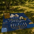 thumbnail image 7 of Modern Menorah With Geometric Accents Print Cozy Flannel Blanket with a Modern Geometric Typography Motif, Appreciation Gift for Hanukkah Celebrants and Living Room and Bedroom Home Decor, 7 of 7