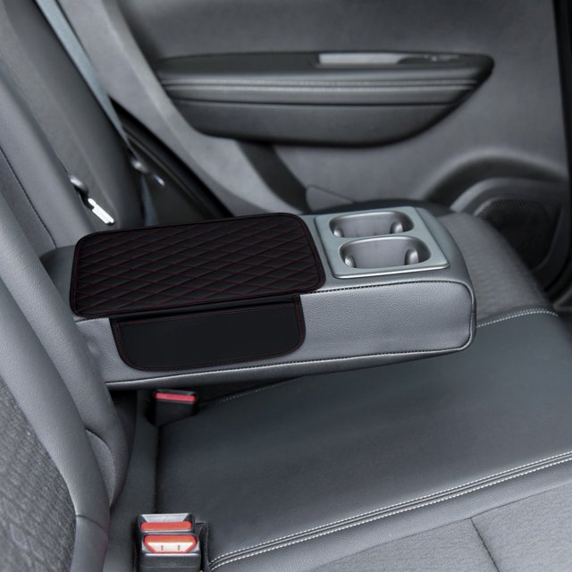 Leodye 1PCS Car Armrest Box Cushion Multifunctional Storage Bag, Leather Car Arm Rest Cover Cushion , Universal Automotive Armrest Protector Storage Box-17.52*12.4IN