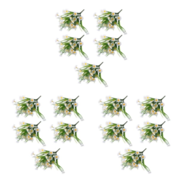 Ramo de flores artificiales Bearachild 5 unids/set bajo mantenimiento larga durabilidad blancas