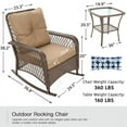 thumbnail image 2 of MRUAKA Outdoor Rocking Chairs Set of 3, Wicker Patio Furniture for Porch (Beige), 2 of 11