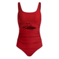 thumbnail image 4 of Leey-World Tummy Control Swimsuits for Women Slimming One Piece Bathing Suit Retro Ruched Push Up Vintage Padded Swimwear Onepiece Swimsuit Women(Red,M), 4 of 7