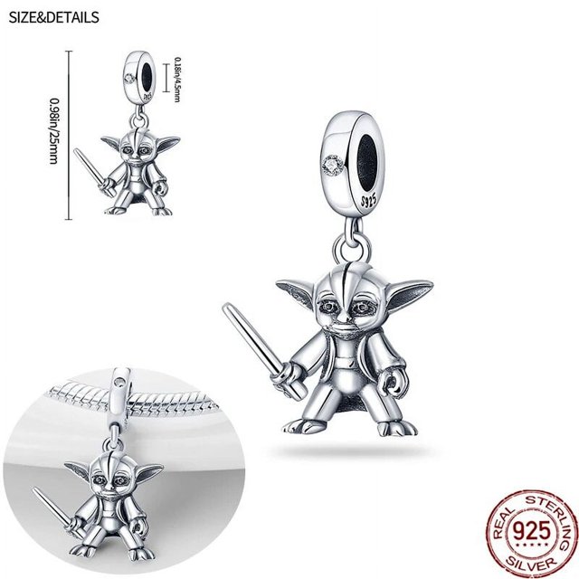 Pulsera de plata Pandora 925 Original, juguetes populares de Star Wars, abalorios de joyería, pulsera para mujer, regalos de cumpleaños DIY finos
