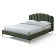 thumbnail image 2 of Omax Decor Bella Modern Fabric Upholstered Queen Platform Bed in Forest Green, 2 of 6