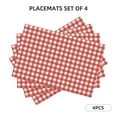 thumbnail image 3 of Placemats Set of 4 / 6, Textured red white plaid Checkered Placemats for Dining Table Indoor/Outdoors Heat Resistant Washable Placemats 18" x 12", 3 of 8