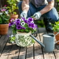 thumbnail image 4 of Vintage Ceramic Ice Crack Flower Pot with Drainage Holes, Country Rustic Planters for Indoor and Outdoor,Tuscan Decor,Home,Living Room, Garden Decor, Gardening Gift (Country), 4 of 4