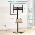 thumbnail image 5 of Wali Soporte Universal Para Tv De Piso Con Toma De Corriente Y Estante Av Extraíble Para Tv De 32 A 75 Pulgadas, Hasta 110 Libras, Giratorio Y Altura Ajustable, Soporte De Tv Alto Para Dormitorio, Hog, 5 of 5