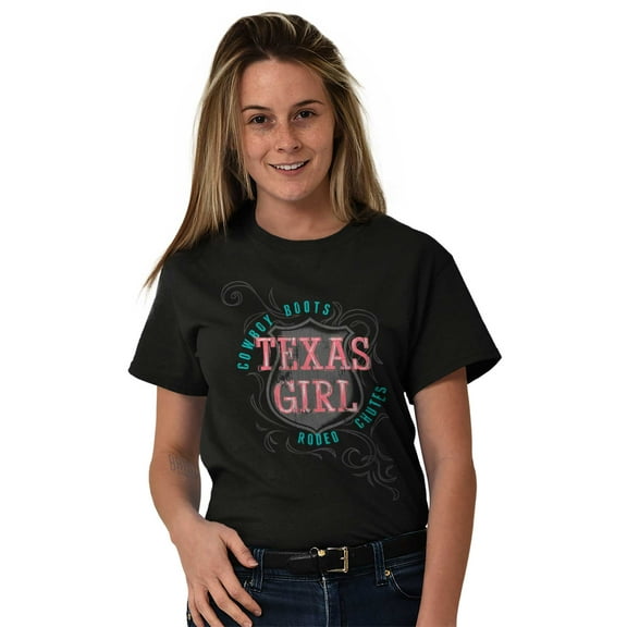 Texas Cowgirl Boots and Chutes Cute Women's Graphic T Shirt Tees Brisco Brands S