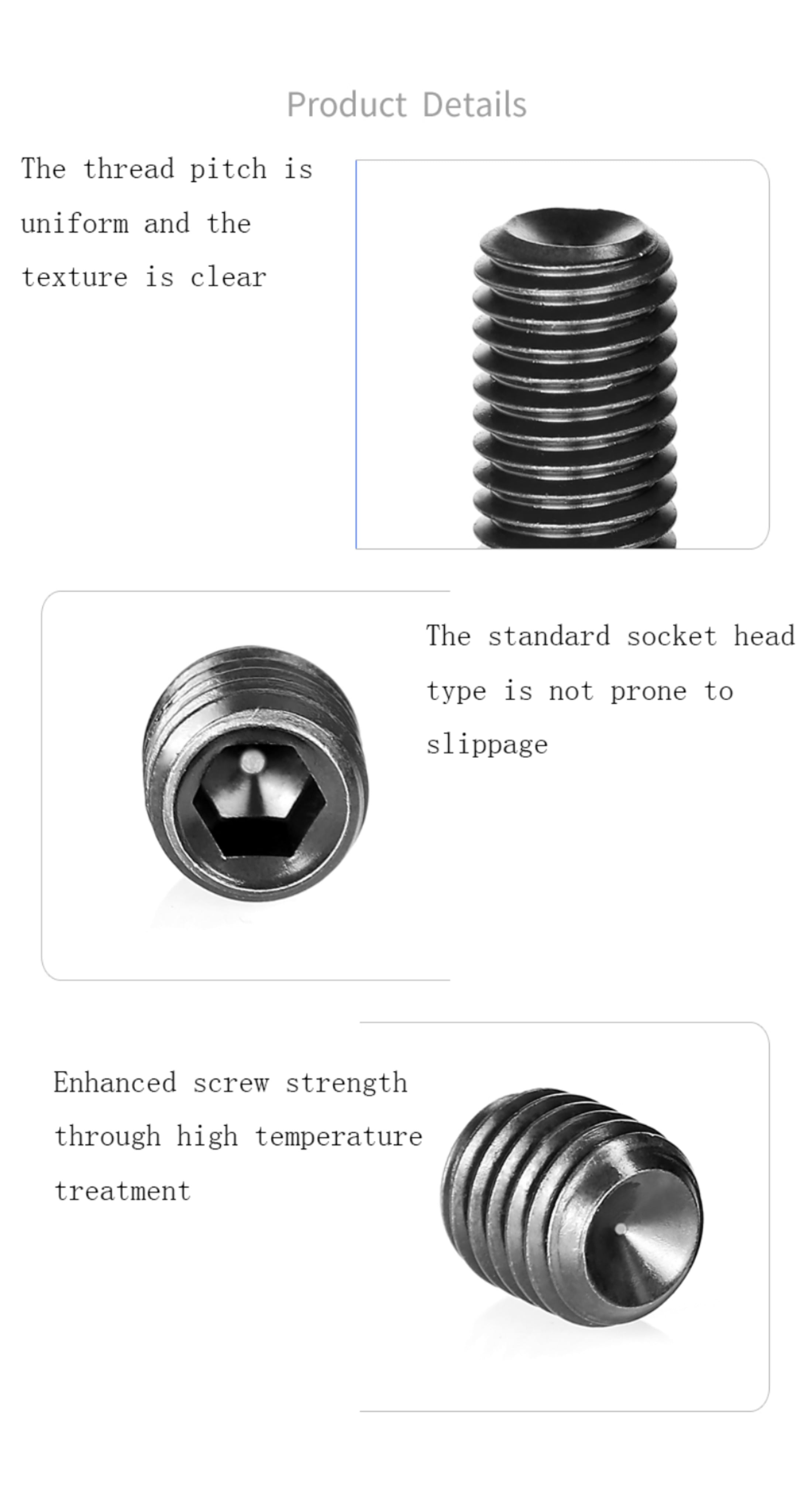 (200 Pieces) Black Carbon Steel Concave End Headless Machine Tight Screws for Machining Fixtures M4x5mm.