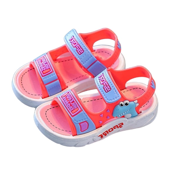 Xfvqtps Kids Boys Beach Sandals Open Toe Hook and Loop Straps Soft Sole Flats Summer Shoes