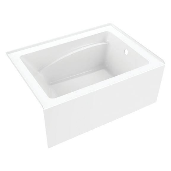 Aqua Eden VTAM4836R22T 48-Inch Acrylic Rectangular 3-Wall Alcove Tub, Right Hand Drain in Glossy White