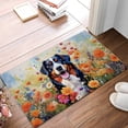 thumbnail image 2 of Welcome Spring Summer Bernese Mountain Dog Portrait Flower Blue Sky Doormat Berner Lover Gifts Indoor Outdoor Welcome Mat - 12001, 2 of 5