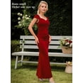 thumbnail image 2 of Vestido formal de verano LALACAT D2404 para mujer rojo oscuro talla L, 2 of 5