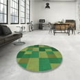 thumbnail image 3 of Ahgly Company Indoor Round Patterned Green Apple Green Area Rugs, 7' Round, 3 of 6