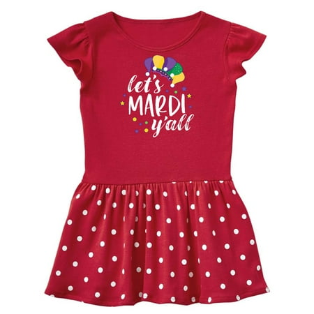 

Inktastic Mardi Gras Let s Mardi Y all with Jester Hat Gift Toddler Girl Dress
