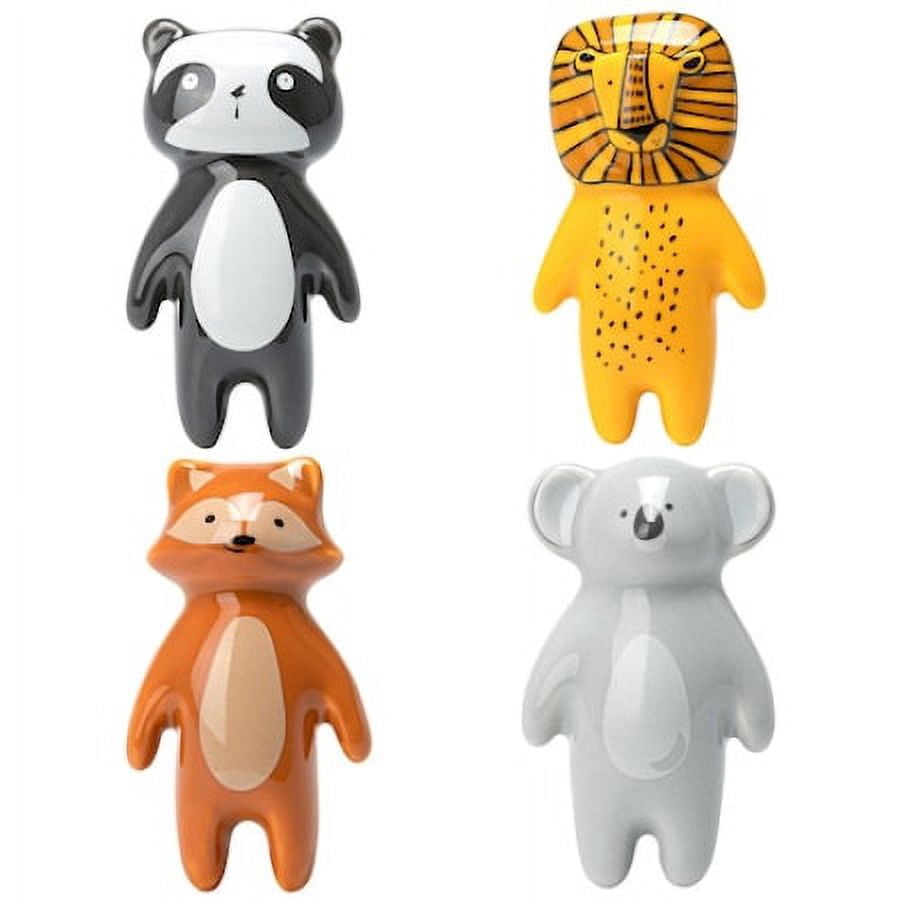 Pomos Madera Animales Rierousy - 6 Piezas Para Muebles Infantiles | Tiradores Cajones Con Tornillos