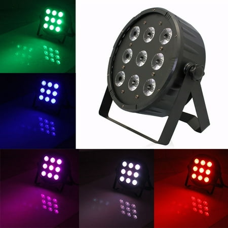 120W 9LED 8Channel RGBW 4 Colors in 1 Flat Slim Wash PAR Light Stage Effect Lamp Support DMX-512 Sound Activated Strobe Dimmable for Xmas Party Disco DJ Bar (Best Dj Sound Effects)