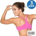 thumbnail image 4 of Fruit of the Loom Women's Shirred Front Racerback Sports Bra, Style-90011, 3-Pack, 4 of 4