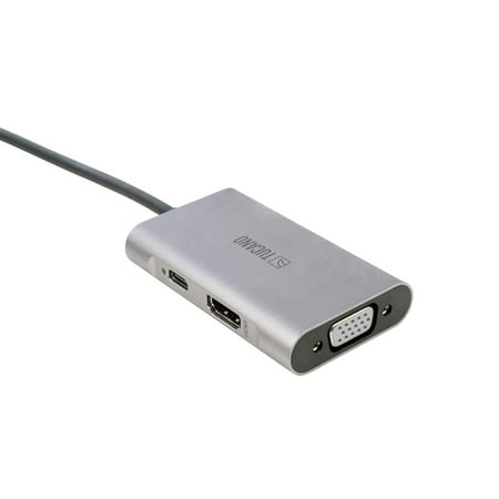 UPC: 0844668102634 | Tucano 4-In-1 USB-C Hub Power Delivery HDMI VGA USB 3.0 PD Dock Adapter  Silver