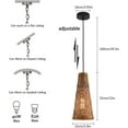 thumbnail image 2 of Miumaeov Woven Bamboo Pendant Light Fixture Set of 3 Handmade Brown Weaving Pendant Lighting Farmhouse Mini Hanging Lamp for Kitchen Dining Room Bedroom, 2 of 17