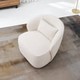 thumbnail image 5 of KINWELL Cream Modern Boucle Upholstered Accent Swivel Armchair, 5 of 7