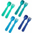 thumbnail image 1 of Re-Play Made in USA Toddler Forks and Spoons, Without Carrying Case - 0.2" Thick Toddler Utensils, True Blue - 8 Count (4 Forks, 4 Spoons), 1 of 5
