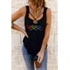 thumbnail image 4 of ABPHQTO Camiseta sin mangas con cuello de tiras cruzadas de corazones arcoíris negros para mujer, 4 of 5