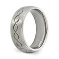thumbnail image 5 of Chisel Stainless Steel Brushed and Polished Scroll Design 8mm Ridged Edge Band, 5 of 6