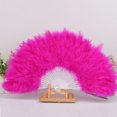 thumbnail image 4 of Rinhoo Feather Fan Foldable Handheld Festival Decoration Square Dance Retro Style Show Down Colorful Fan, 4 of 9