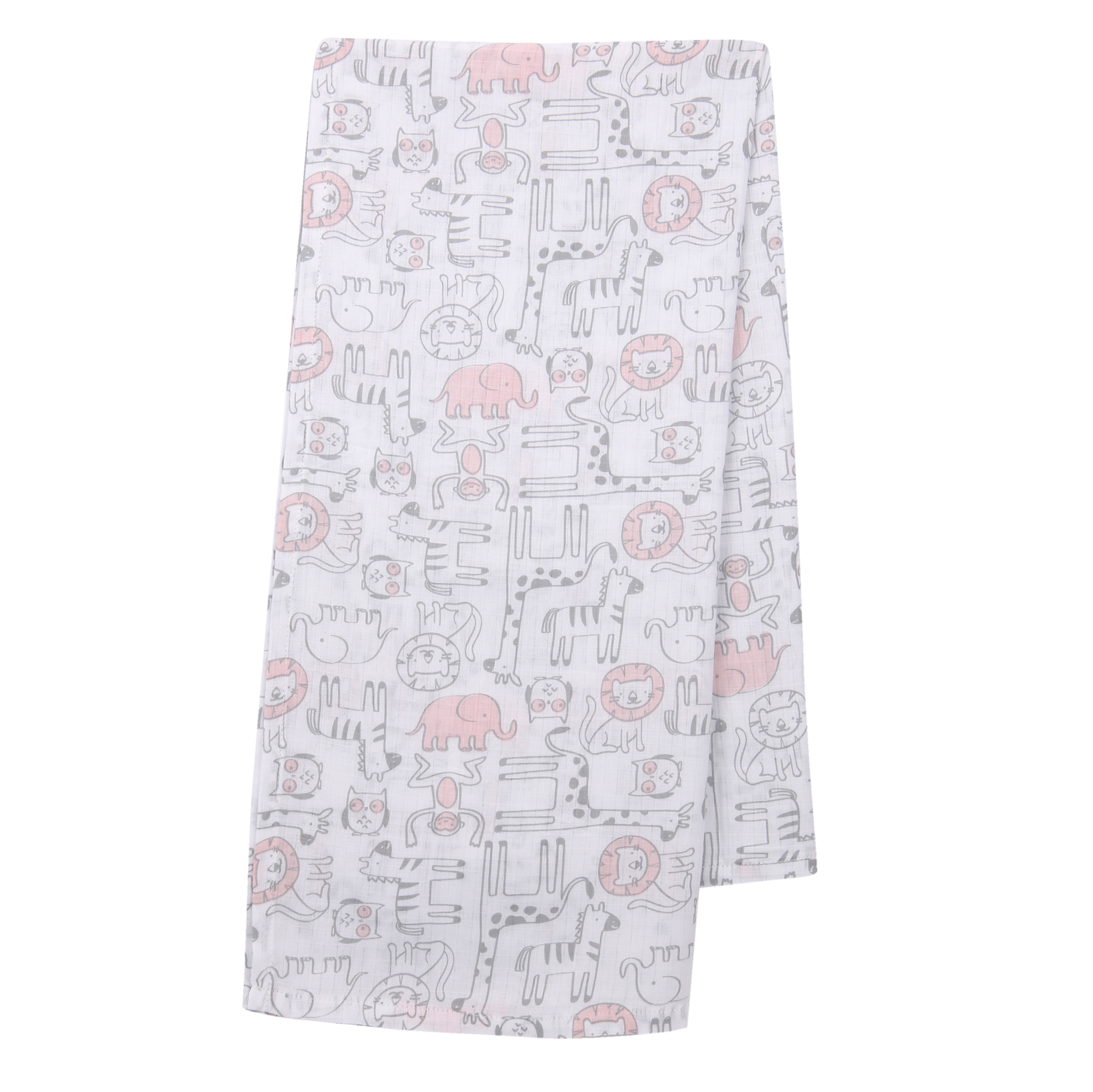 Lambs & Ivy 5 Piece Pink/Gray Plush Infant/Newborn Baby Gift Bag w/ Swaddle