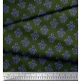 thumbnail image 3 of Soimoi Green Cotton Voile Fabric Damask Block Print Fabric by the Yard 42 Inch Wide, 3 of 3