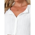 thumbnail image 5 of DARING DIVA Y2K Crop Tops with Shorts Knit Button-Down Pajama Sets S White, 5 of 7