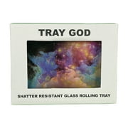 Glass Rolling Tray “Colorful Space” Shatter Resistant 5" x 6.5" Tobacco Smoke Accessories - Tray God