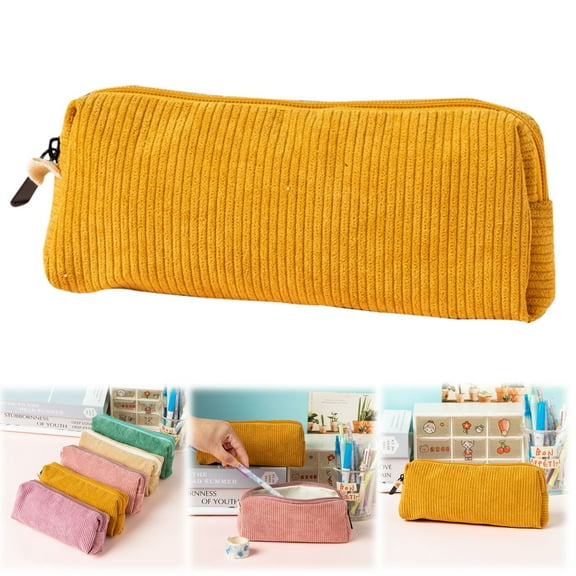 TXYRDXK Pencil Bag Pen Case, Soft Corduroy Small Pencil Pouch Organizer with Zipper, Cute Pencil Case Pouch Stationery for Study, Office, or Travel