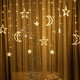 thumbnail image 3 of Guirnalda navideña de estrellas y lunas, cortina LED, cadena de luces de carámbano, 220V, 3,5 m, para interiores, fiestas, jardín, escenario, luz decorativa para exteriores Ormromra 2026997-1, 3 of 5