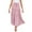 Pink-1, variant on 2025 Women’S Elastic High Slit Skirt Waist Boho Maxi Skirt Plaid Mini Skirt Ruffle A Line Swing Slit Skirt Long Skirts