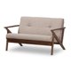 thumbnail image 2 of Sofá de dos plazas capitoné Baxton Studio Bianca de tela gris claro de madera de nogal moderno de mediados de siglo, 2 of 2
