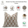 thumbnail image 4 of Fabdivine Block Print Throw Pillow Cover, 22x22 Inch Thick Linen Handmade Cushion Cover, Floral Boho Design Mustard Pillow Cover for Sofa And Couch, 4 of 5