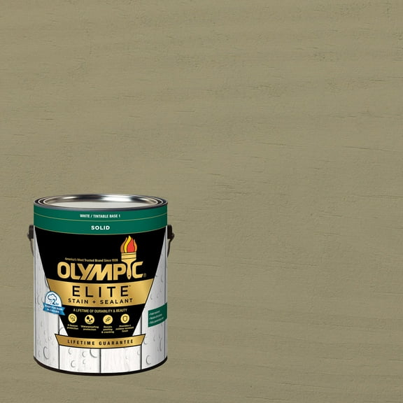 Olympic Elite 1 Gallon SC-1049 Mullion Gray Solid Advanced Exterior Stain and Sealer in One