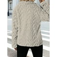 thumbnail image 6 of Winter Fleece Jacket for Women Zipper Stand Collar Casual Coats with Pockets Khaki L, 6 of 8