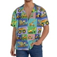 thumbnail image 3 of Balery Construction Machinery Men's Casual Button Down Shirt Short Sleeve Textured Summer Cuban Beach Shirts-Medium, 3 of 7