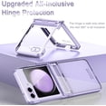 thumbnail image 2 of Compatible Samsung Galaxy Z Flip 5 Transparent Case with with Hinge Protector,Luxury Electroplating Slim Case for Samsung Z Flip 5 Case with Hinge Protection,Samsung Z Flip 5 Clear Case Purple, 2 of 14