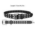 thumbnail image 3 of Jumpingount Cintura vaquera anticorrosión para mujer con hebilla de aleación, cinturón Punk para Pin, cinturón de PU atemporal, negro, 115cm Type3 NO3, 3 of 6