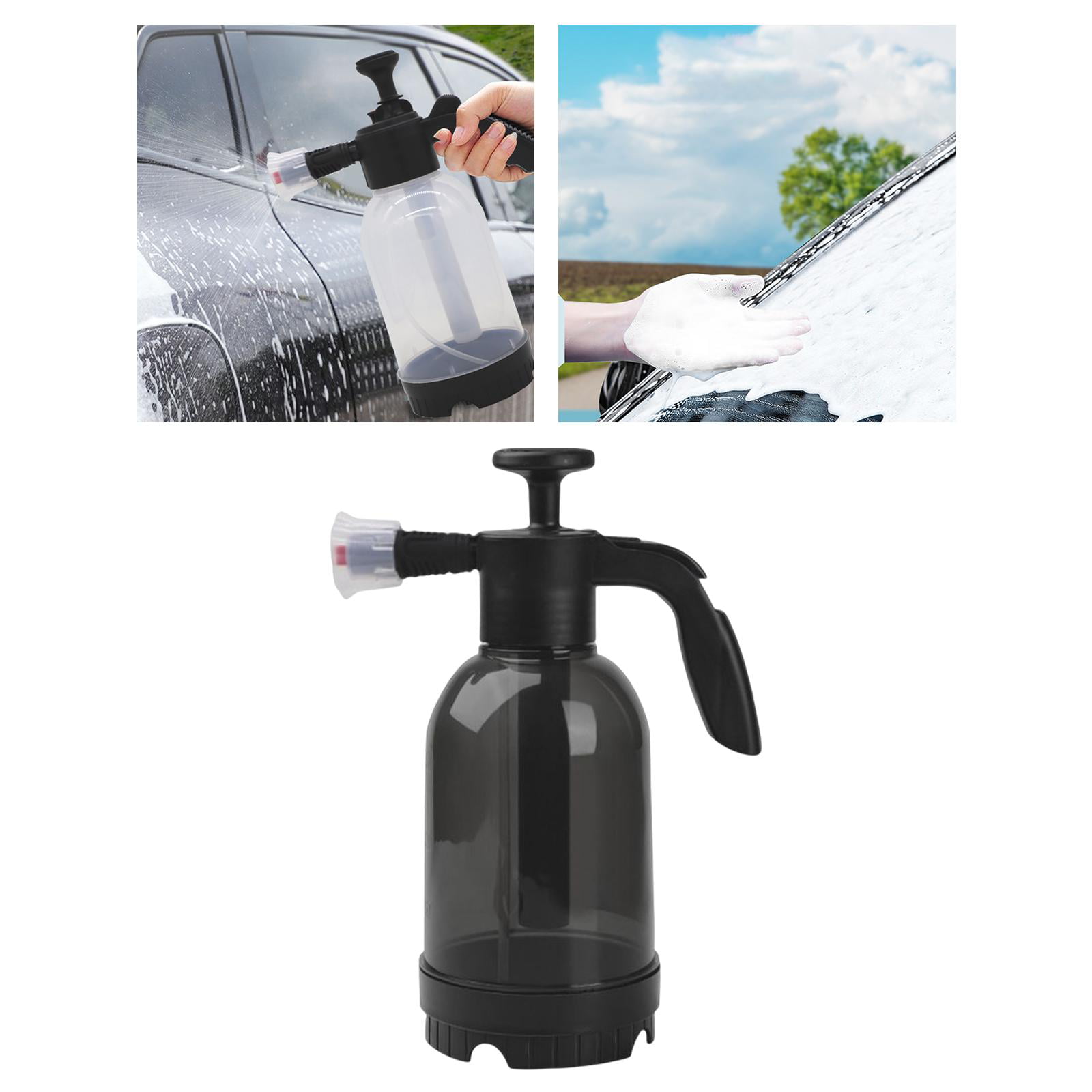 Foam Sprayer, Foaming Pump Hand Pressure Sprayer Water Sprayer Bottle Hand Pressurized Soap Foam Sprayer Manual Pump Car Wash, Size: 14x14x35cm, White