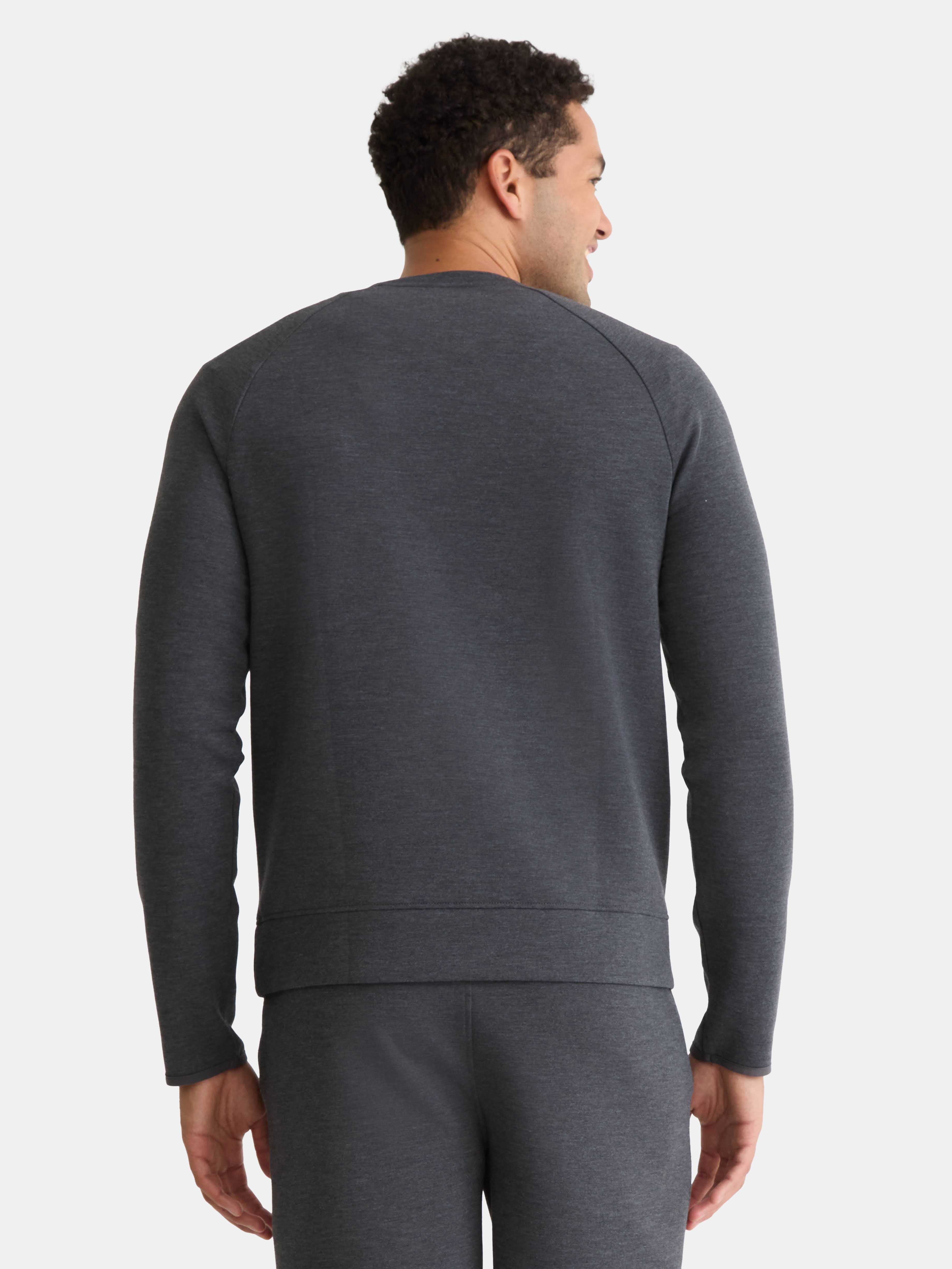 Athletic Works Men's and Big Men's Fusion Double Knit Crewneck Sweatshirt, Sizes S-5XL