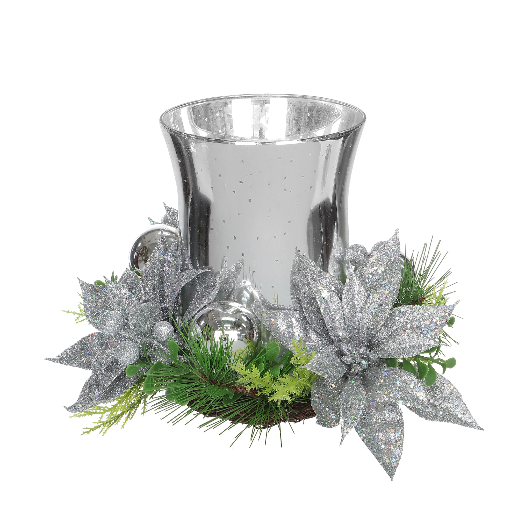 VACANCES TEMPS PL 8 en verre argenté Arrangement Décoration intérieure HOLIDAY TIME PL DECORATION ARGENT