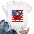 thumbnail image 2 of Vetsdori Women's American Flag T Shirts Short Sleeve USA Years Anniversary Pullover Red White and Blue July 4th Graphic Summer,Fashion Crew Neck T-shirts for Women Independence Day, 2 of 5